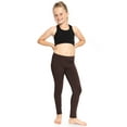 thumbnail image 2 of Stretch Is Comfort Stretchy Girl's Cotton Leggings Brown 16, 2 of 6