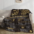thumbnail image 2 of LHSHID Happy 50th Birthday Gifts Throw Blanket for Men 50 Years Birthday Gift Ideas for Women Wife Husband Soft Black Gold Flannel Fleece Blanket for Sofa Couch Party Decorations 50x60in, 2 of 7