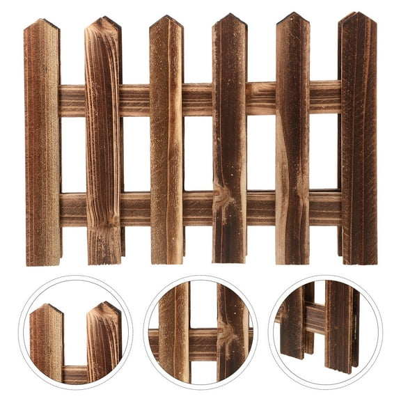 LEORX Wooden Garden Fence Border 30cm High Wood Fencing Animal Barrier Landscape Panels 1 Set