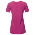 thumbnail image 3 of A2Y Women's Basic Solid Premium Cotton Short Sleeve V-neck T Shirt Tee Tops Magenta 3XL, 3 of 6