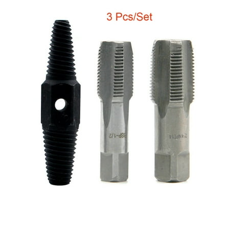 3pcs 1/2 Inch 3/4 Inch Wire Screw Extractor Broken Water Pipe Thread Repair Tap