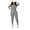 Dark gray, variant on Women’s Ribbed Zip-Up Jumpsuit, Stretch One-Piece Athletic Bodysuit with Long Sleeves, Slim-Fit Rib Texture Sports Romper for Daily Wear, Training, Lounge & Street Style