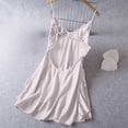 thumbnail image 5 of Blmnix Women Nightgown Sexy Nightgown Chemises with Built in Bra Sleepshirts V-Neck Purple Above-the-Knee Sleeveless Moomoo Nightgown, 5 of 6