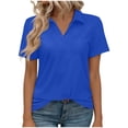 thumbnail image 2 of Shihyeh Women's V-Neck Polo Shirts UPF 50+ Short Sleeve Sun Protection Quick Dry Golf Polos Collared Shirt, 2 of 8