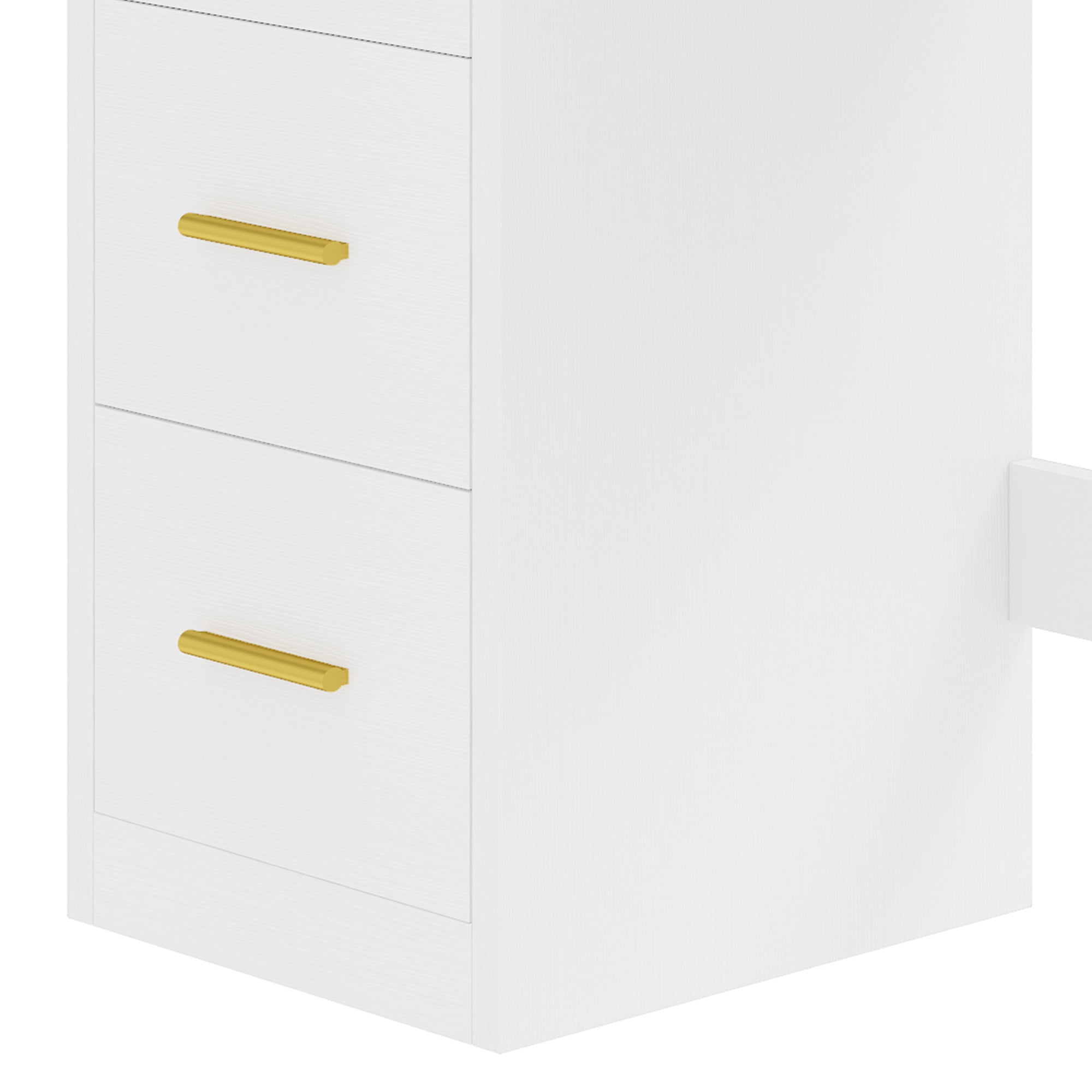 DEXTRUS 4 Drawers Vanity Table with Mirror, Power Outlet & 8 Shelves for Bedroom, White
