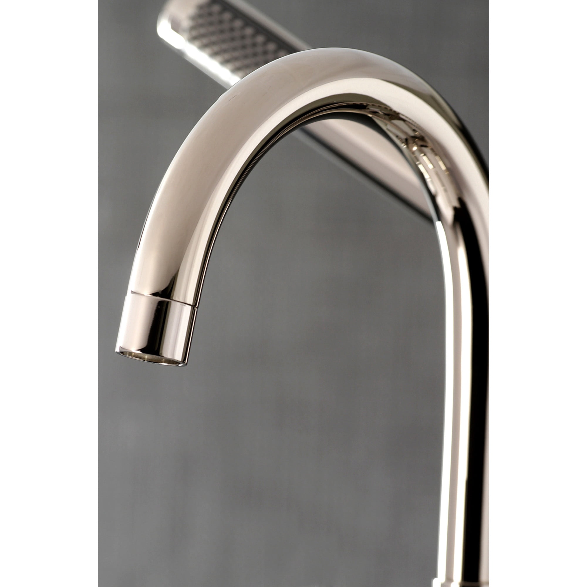 Aqua Vintage AE8106DL Concord 7" Center Deck-Mount Clawfoot Tub Faucet with Hand Shower, Polished Nickel