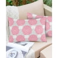 thumbnail image 2 of Outdoor Waterproof Throw Pillow Covers Set of 2 Pink Dahlia Flowers Decorative Pillowcases Lumbar Outdoor Pillows Cushion Case 20x12 Inch Grey Floral Patio Pillows for Couch Sofa Bed Garden, 2 of 9