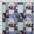 thumbnail image 4 of oneOone Viscose Jersey Dark Navy Blue Fabric Asian Floral Mix Patch Craft Projects Decor Fabric Printed By The Yard 60 Inch Wide, 4 of 4