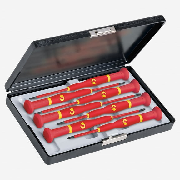 Witte Pro Wittron VDE Slotted and Phillips Screwdriver Set w/ Case, 7 Pieces