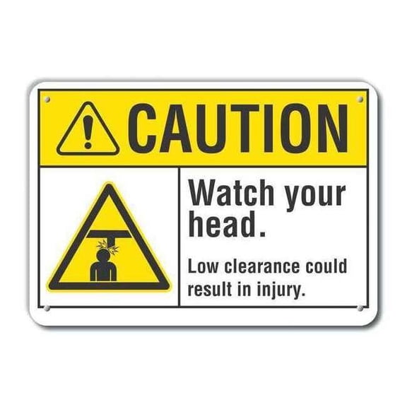 Lyle Rflctv Overhead Clrnce Caut Sign,10x14in LCU3-0007-RA_14x10