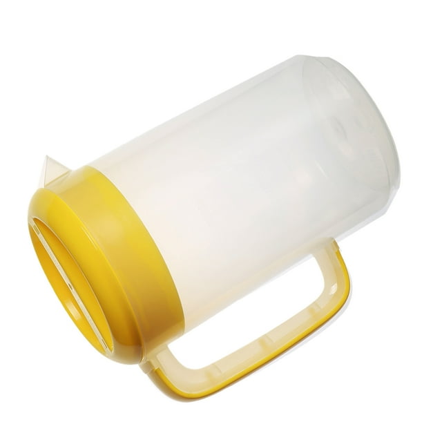 UPOUART Pichet d'Eau avec Couvercles Bouilloire d'Eau Froide Contenant Rond de Rangement pour Boissons Plastique 1 Ensemble
