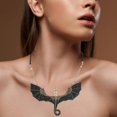 thumbnail image 5 of Collar de dragón volador con alas negras, cadena de cuello con colgante de dragón gótico punk vintage, collar extendido de alas de dragón de acero inoxidable,, 5 of 5