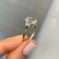 thumbnail image 2 of 4CT Emerald Cut Moissanite Women Three Stone Engagement Ring White Gold Plated, 2 of 3