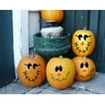 thumbnail image 2 of Scarecrow Faces Vinyl Art Stickers Set/4 Fall DIY Craft Wood Project Decals Black/Orange, 2 of 3