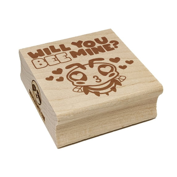 Will You Bee Mine Square Rubber Stamp Stamping Scrapbooking Crafting - Medium 1.75in