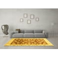 thumbnail image 3 of Ahgly Company Indoor Square Oriental Yellow Traditional Area Rugs, 8' Square, 3 of 4