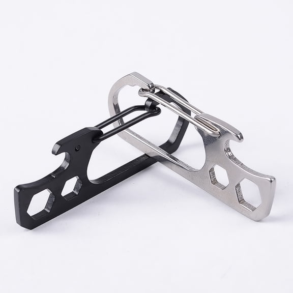 Naierhg Stainless Steel Key Ring Carabiner Hook Bottle Opener Hexagon Wrench Multi Tool