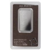 1 oz Platinum Valcambi Bar with Assay Card