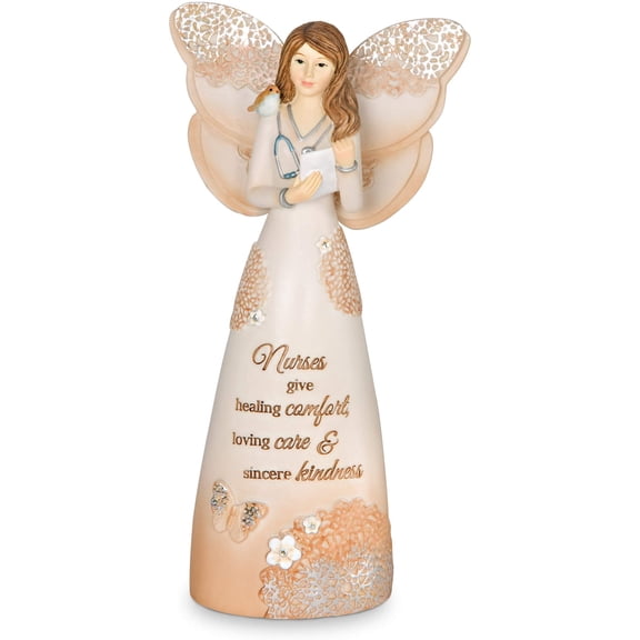 Pavilion Gift Company Nurse Angel Figurine, 6-Inch, Silver, White