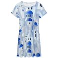 thumbnail image 3 of Santorini, Greece Sundress Short Sleeve Dress Summer Women Clothes Dress for Women Dresses, 3 of 7