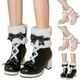 thumbnail image 2 of NECHOLOGY Botas Mujer Adulto Femenino Zapatos Botines mujer Zapatos de mujer Color sólido Botas Punta redonda Tacón medio Tacón grueso Cremallera Botas con (Black, 6.5), 2 of 7