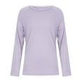 thumbnail image 4 of Admvng Sweaters for Women Long Sleeve Round Neck Solid Textured T Shirts,Sizes S-2XL, 4 of 8
