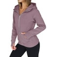 thumbnail image 3 of Womens Zip Up Hoodies Fleece Jackets Oversized Sweatshirts Fall Fashion Outfits Sweaters Winter Clothes Light Purple XXL, 3 of 9
