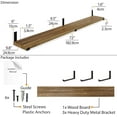 thumbnail image 3 of Wallniture Forte 72 inch Long x 9.25 inch Deep x 1.5 inch Deep Wooden Floating Shelves, Rustic Wood Wall Bookshelf, Long Shelf for Home Organization and Storage, Burnt, 3 of 9