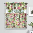 thumbnail image 2 of Kitchen Curtains and Valance Set 36 Inch Tier Pioneer Colorful Floral 3 Pieces Set Dining Room Small Curtain Drapes Cafe Curtains Valance for Home Decor Rod Pocket, 2 of 6