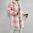 thumbnail image 7 of Bovemsi Trench Coats Women'S Autumn Or Winter Button Down Lapel Plush Plaid Coat Loose Long Fall Winter Clothes XL, 7 of 7