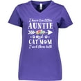 thumbnail image 3 of Inktastic I Have 2 Titles Auntie and Cat Mom I Rock Them Both Women's V-Neck T-Shirt, 3 of 5