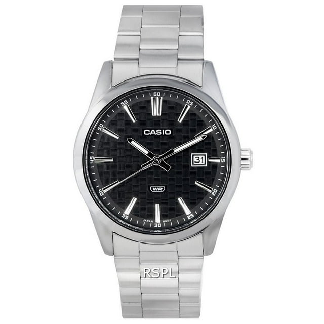 Casio Reloj Analógico de Acero Inoxidable con Esfera Negra y Movimiento de Cuarzo MTP-VD03D-1A para Hombre.