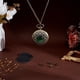thumbnail image 4 of Juego de dados DND de 7 piezas, mini dados de metal con estuche, estuche hueco de gema con cadena para juegos de rol de Dungeons and Dragons, regalo (verde bronce), 4 of 5