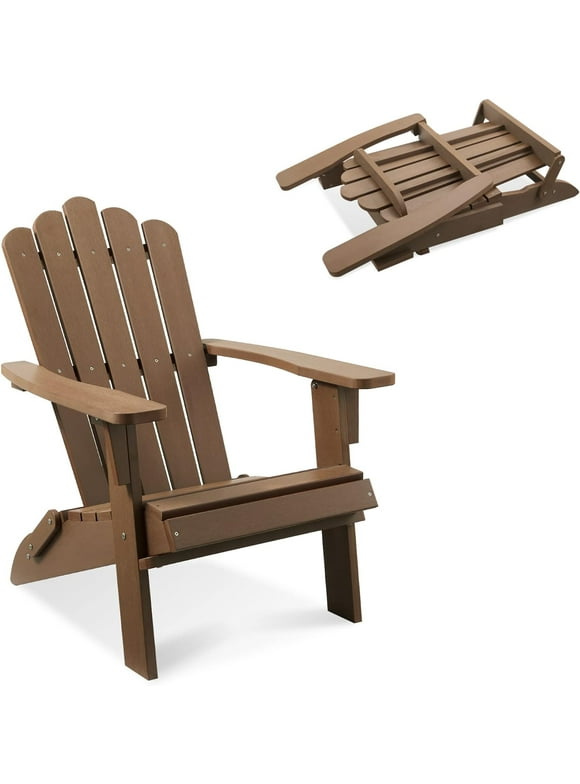 GVDV Adirondack Chair, Patio Adirondack Chair Weather Resistant, Fire Pit Chair with 350 lbs Support, Brown