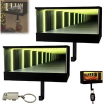 Garage Keychain Hanger, Keypit Garage Key Holder, Race Car Key Holder Wall Mount with LED, Car Keys Display, Tiny Glowing Garages, Effortless Wall Mount Organizer for Entryway(2PC)