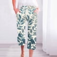 thumbnail image 2 of Pantalones Casuales de Mujer de Impresión Floral Cintura Elástica Suelta, Pantalones de Pierna Ancha Recta con Bolsillos, 2 of 6