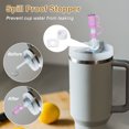 thumbnail image 4 of Juego de accesorios para taza Uxcell para vaso con asa, que incluye cubierta de silicona para popote, bota, tapón a prueba de derrames, encanto de asa, etiqueta de iniciales letra R, 4 of 7