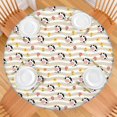 thumbnail image 2 of Beige Cow Flower Pattern Round Fitted Tablecloth with Elastic Edge,Dining Table Cover Waterproof,Outdoor Round Tablecloth for Camping,Dining,Indoor and Outdoor, 2 of 7