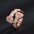 thumbnail image 4 of Unisex Heart Shaped Ring With Inlaid Zircon Copper Ring Irregular Design Fashion Ring Heart Ring Promise Ring, 4 of 6