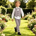 thumbnail image 6 of Lovzfmll 4-Piece Boy's Suit, Plaid Vest & Shirt & Pants & Hat, Formal Performance Wear for Little Boys, 5-6 Years, 6 of 10