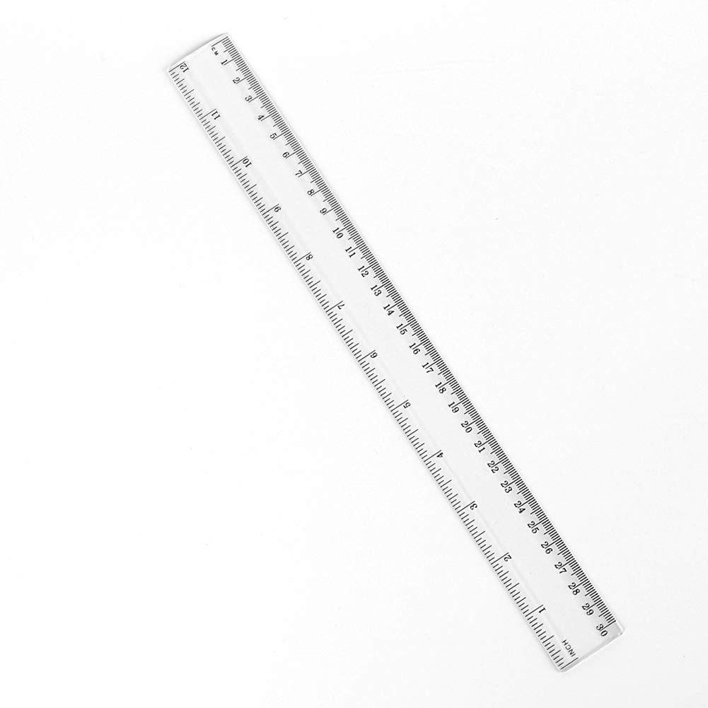 ALLINONE Plastic Ruler Flexible Ruler with Inches and Metric Measuring Tool 6 Inch 2 Pieces Clear 