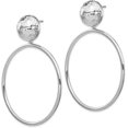 thumbnail image 2 of Sterling Silver Rhod-plated Dangle Hoop Post Earrings - 57mm- Made In Italy, 2 of 6