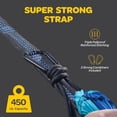 thumbnail image 4 of Durable Hammock 400 lb Capacity, Nylon Camping Hammock Chair - Double or Single Sizes w/Tree Straps and Attached Carry Bag - Portable for Travel/Backpacking/Beach/Backyard (Medium, Blue & Light Blue), 4 of 13