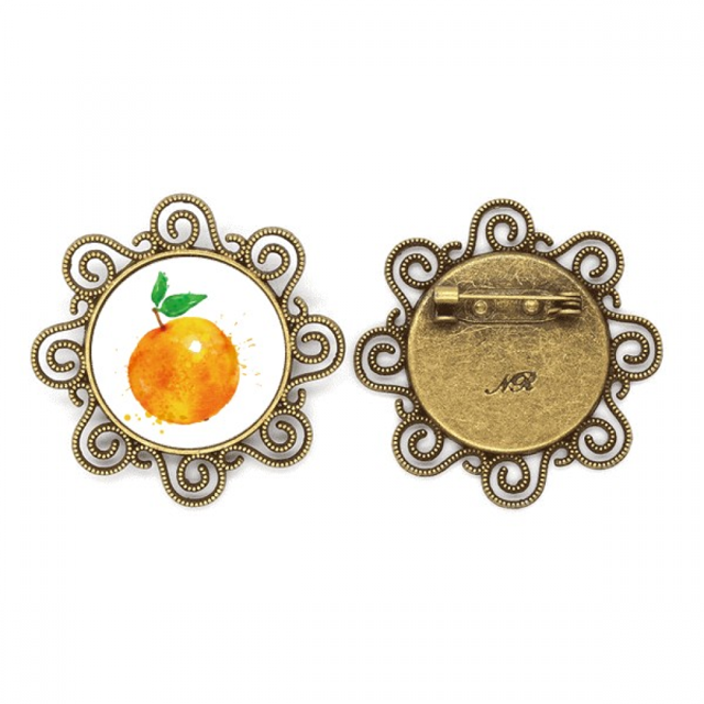 Dibujo Acuarela ilustración naranja Broche de flores, regalo de joyería para mujeres y niñas Unbranded M