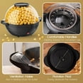 thumbnail image 5 of Electric Popcorn Machine, Home Use 6 Quart/24 Cup Stirring Popcorn Maker with Vented Serving Lid, Non-Sticking Coating, Stainless Steel Rod, Side Handle, Countertop Popcorn Popper for Movie, Black, 5 of 10
