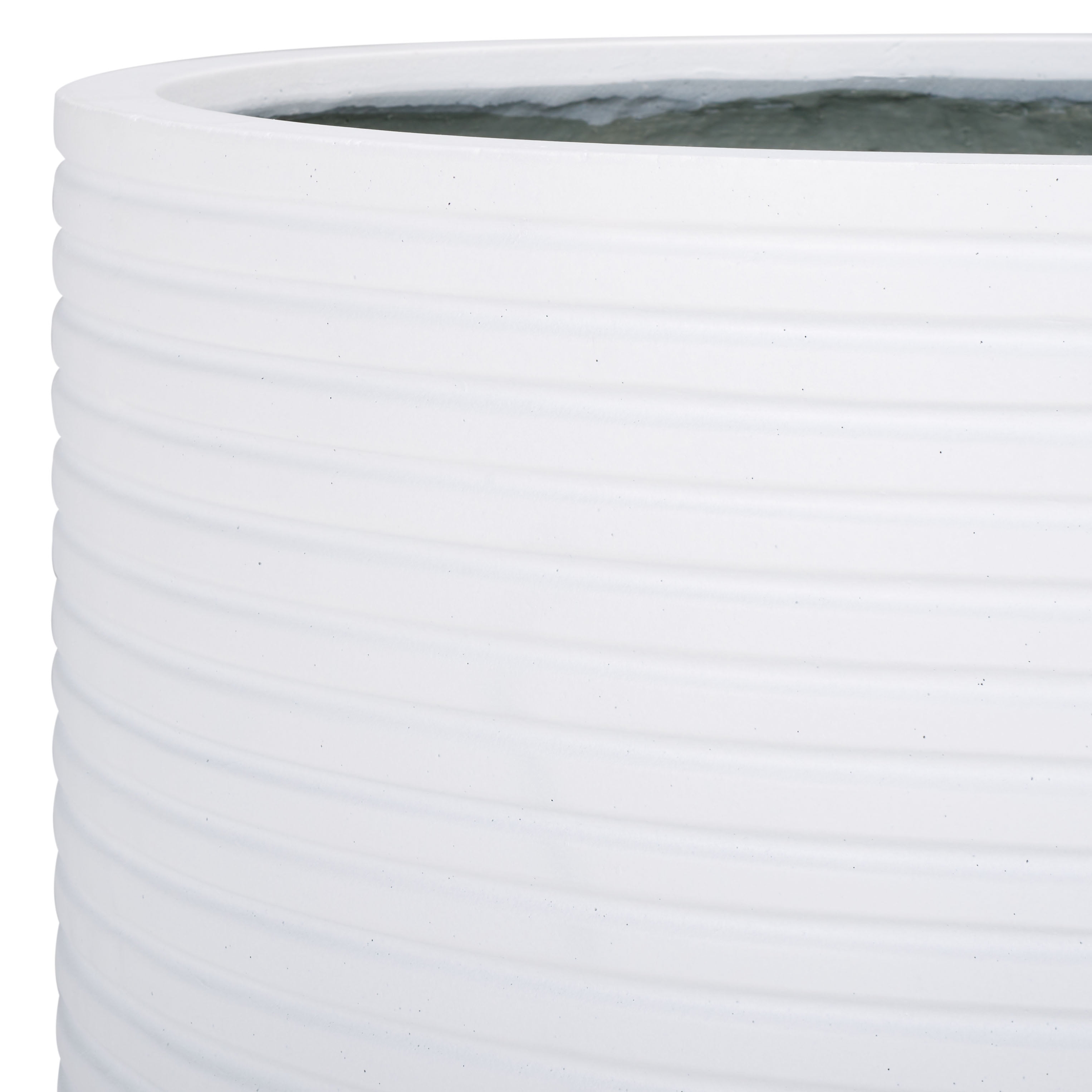 SAFAVIEH Nardo 23" x 23" x 18" Cylinder White Ficonstone Solid Plant Pot