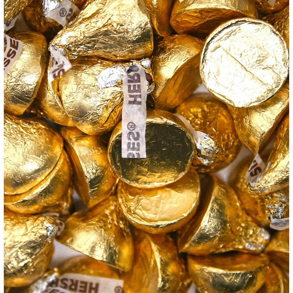 HERSHEY'S KISSES Creamy Milk Chocolate Gold Wrapping 2 Pounds