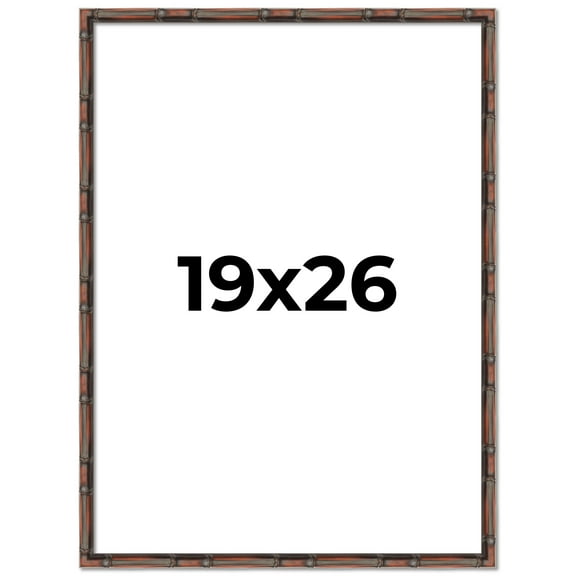 19x26 Frame Brown Bamboo with Dark Coffee/Walnut Finish | Solid Wood Picture Frame Width 0.75