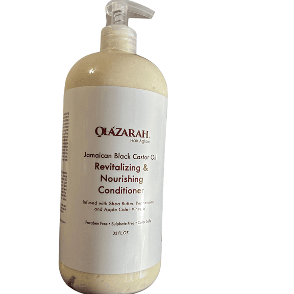 Olazarah Jamaican Black Castor Oil Revitalizing & Nourishing Conditioner with Shea Butter, Peppermint & Apple Cider Vinegar