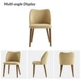 thumbnail image 6 of Upholstered Dining Chairs Armless Side Chairs Set of 4 Solid Wood Legs Curved Backrest Living Room Kitchen Restaurant Tan, 6 of 9